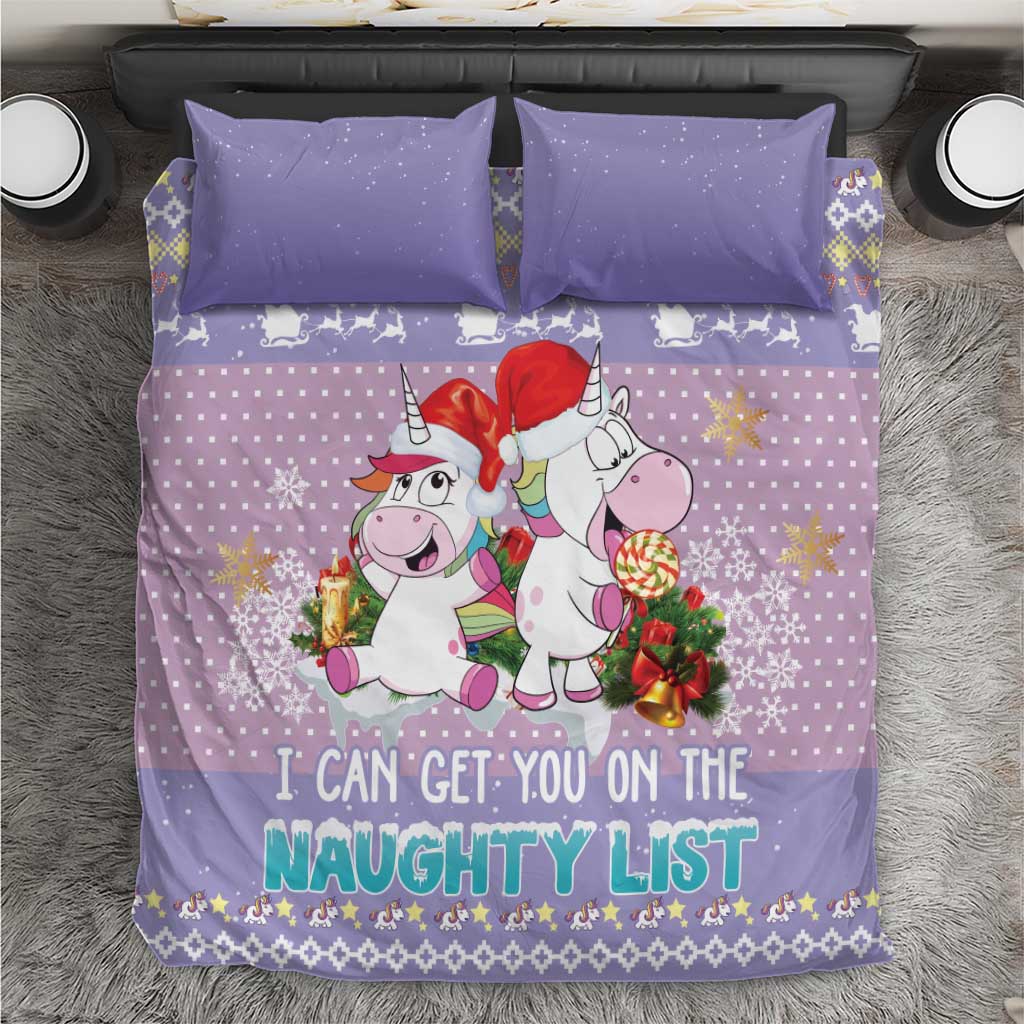 Unicorn Naughty List Bedding Set Christmas Funny - Wonder Print Shop