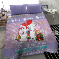 Unicorn Naughty List Bedding Set Christmas Funny - Wonder Print Shop