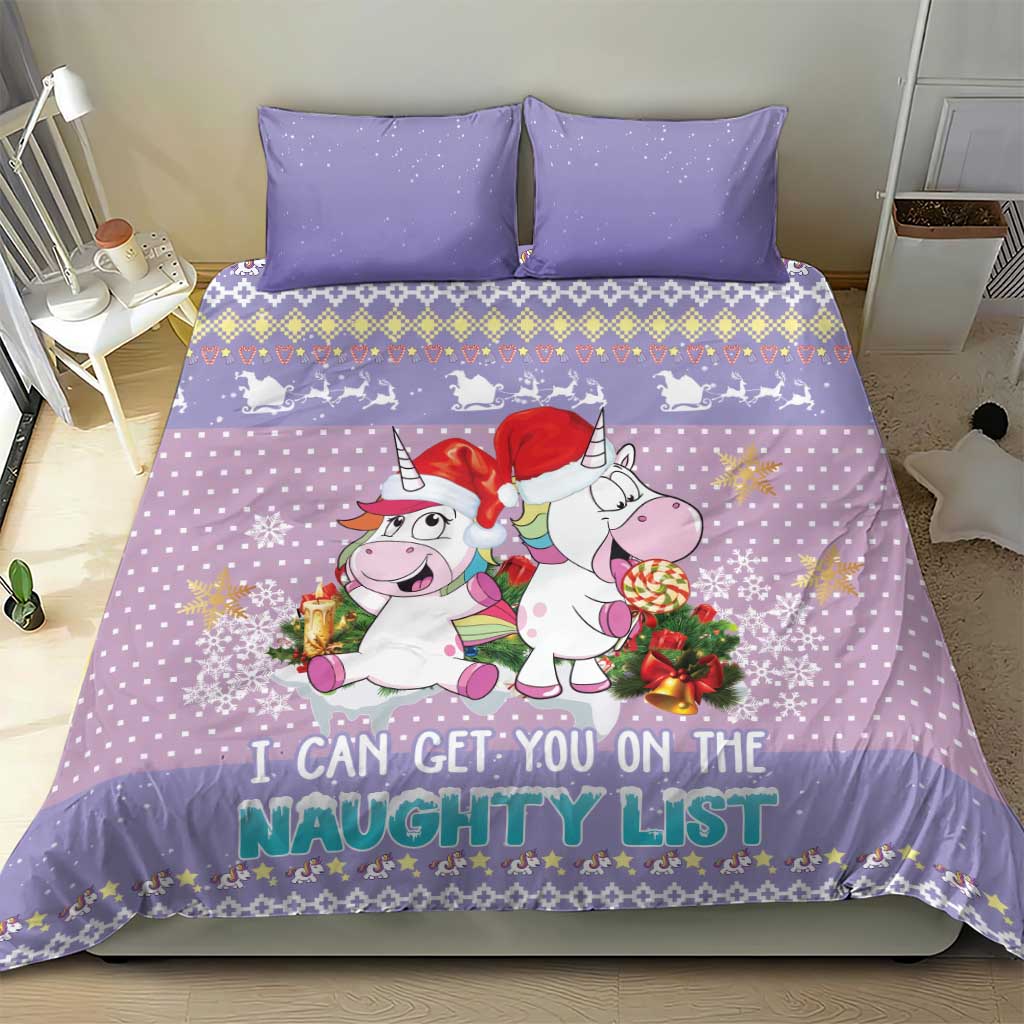 Unicorn Naughty List Bedding Set Christmas Funny - Wonder Print Shop