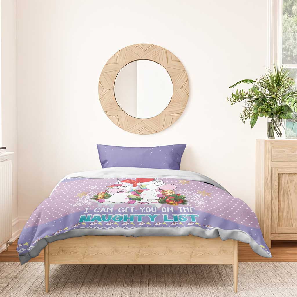 Unicorn Naughty List Bedding Set Christmas Funny - Wonder Print Shop