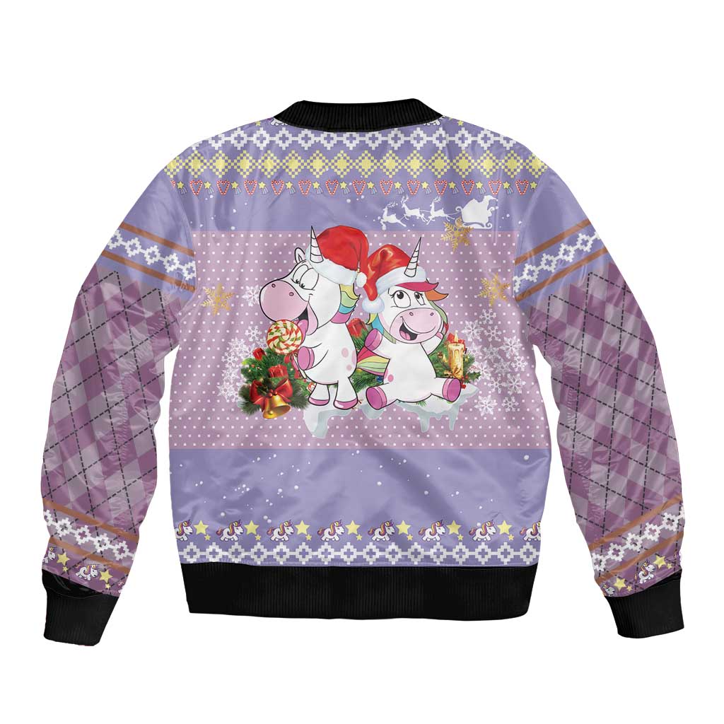 Unicorn Naughty List Bomber Jacket Christmas Funny - Wonder Print Shop