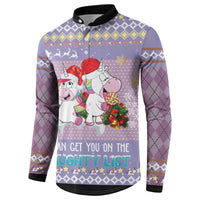 Unicorn Naughty List Button Sweatshirt Christmas Funny - Wonder Print Shop