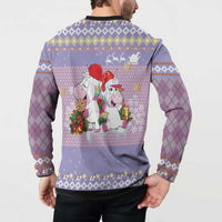 Unicorn Naughty List Button Sweatshirt Christmas Funny - Wonder Print Shop