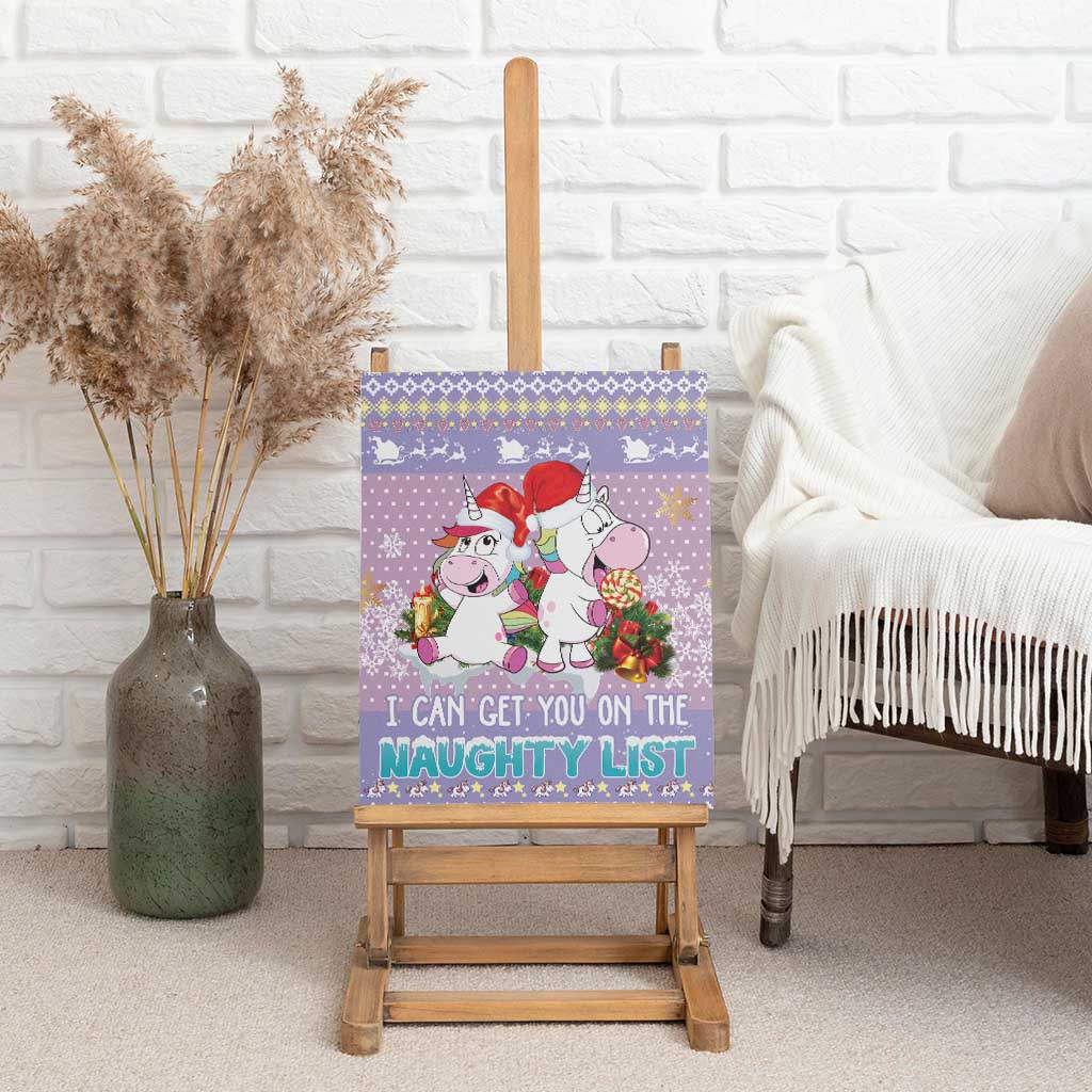 Unicorn Naughty List Canvas Wall Art Christmas Funny - Wonder Print Shop