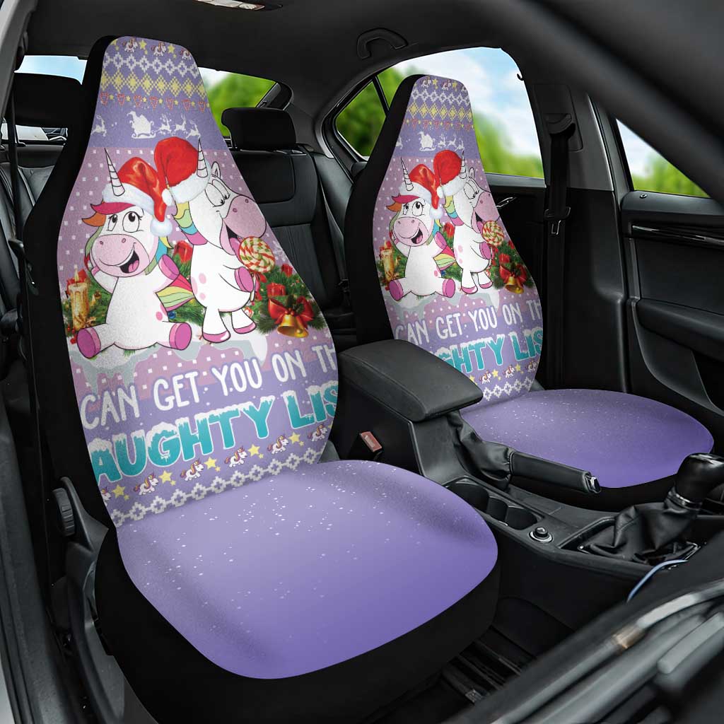 Unicorn Naughty List Car Seat Cover Christmas Funny - Wonder Print Shop