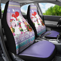 Unicorn Naughty List Car Seat Cover Christmas Funny - Wonder Print Shop