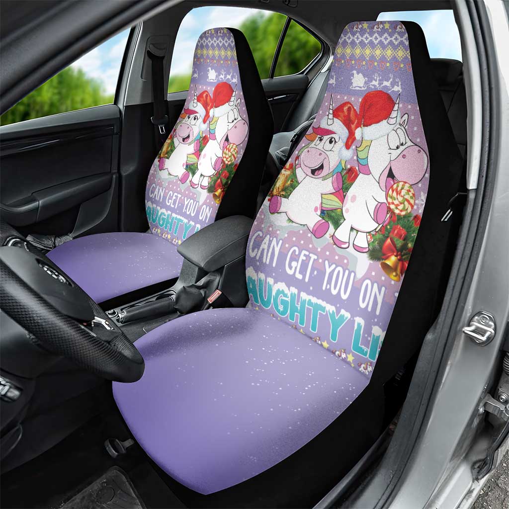 Unicorn Naughty List Car Seat Cover Christmas Funny - Wonder Print Shop