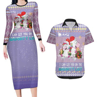 Unicorn Naughty List Couples Matching Long Sleeve Bodycon Dress and Hawaiian Shirt Christmas Funny - Wonder Print Shop