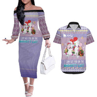 Unicorn Naughty List Couples Matching Off The Shoulder Long Sleeve Dress and Hawaiian Shirt Christmas Funny - Wonder Print Shop