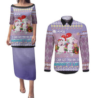 Unicorn Naughty List Couples Matching Puletasi and Long Sleeve Button Shirt Christmas Funny - Wonder Print Shop