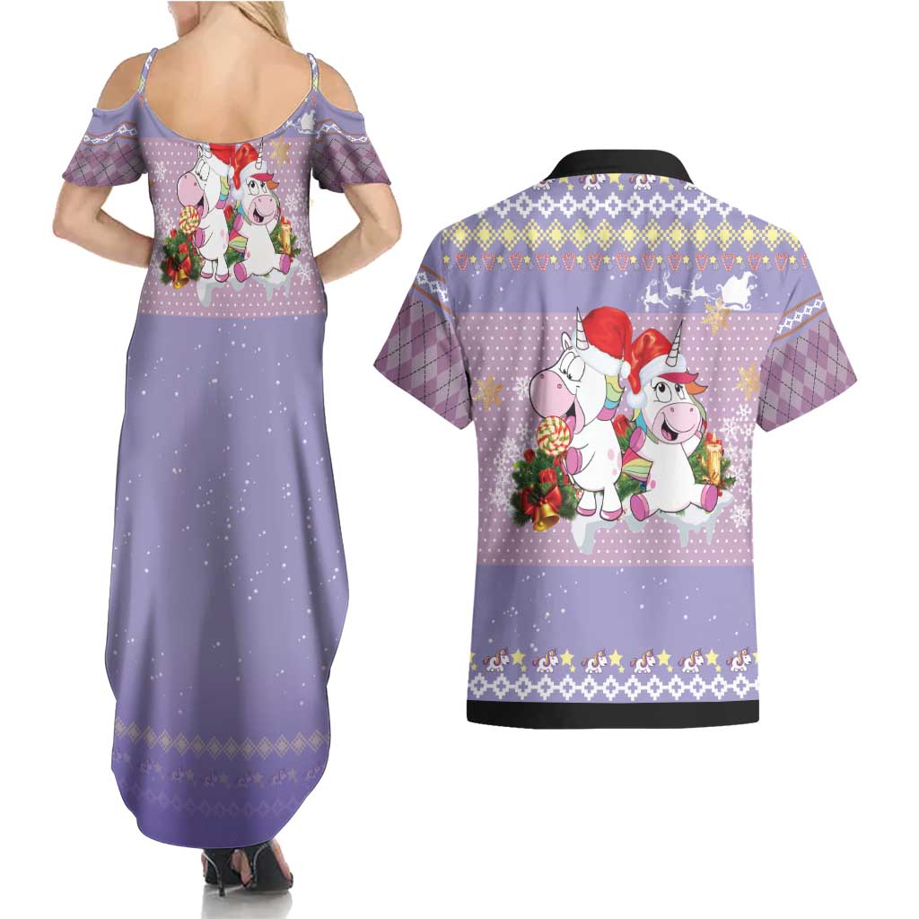 Unicorn Naughty List Couples Matching Summer Maxi Dress and Hawaiian Shirt Christmas Funny - Wonder Print Shop