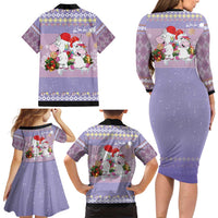 Unicorn Naughty List Family Matching Long Sleeve Bodycon Dress and Hawaiian Shirt Christmas Funny - Wonder Print Shop
