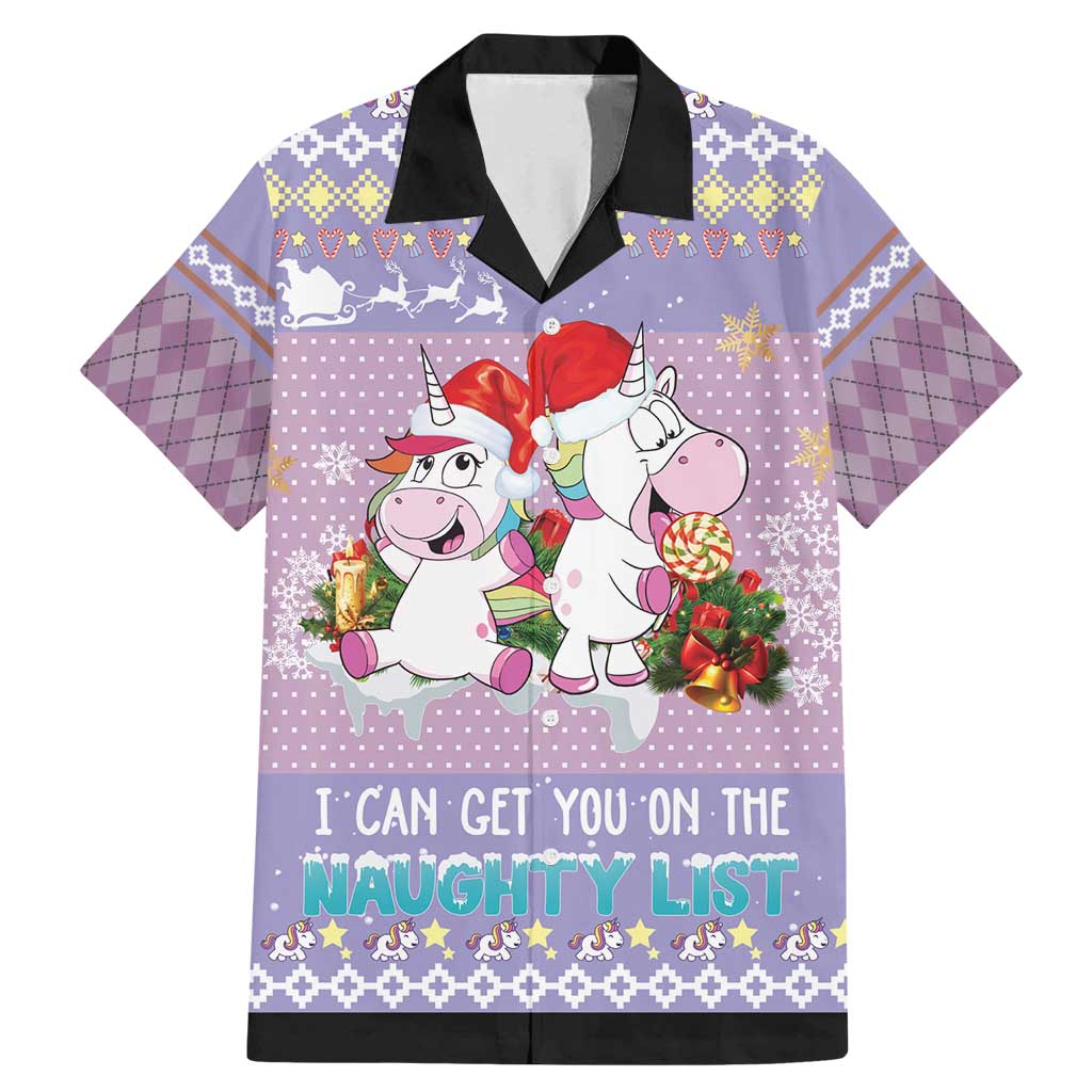 Unicorn Naughty List Family Matching Mermaid Dress and Hawaiian Shirt Christmas Funny - Wonder Print Shop