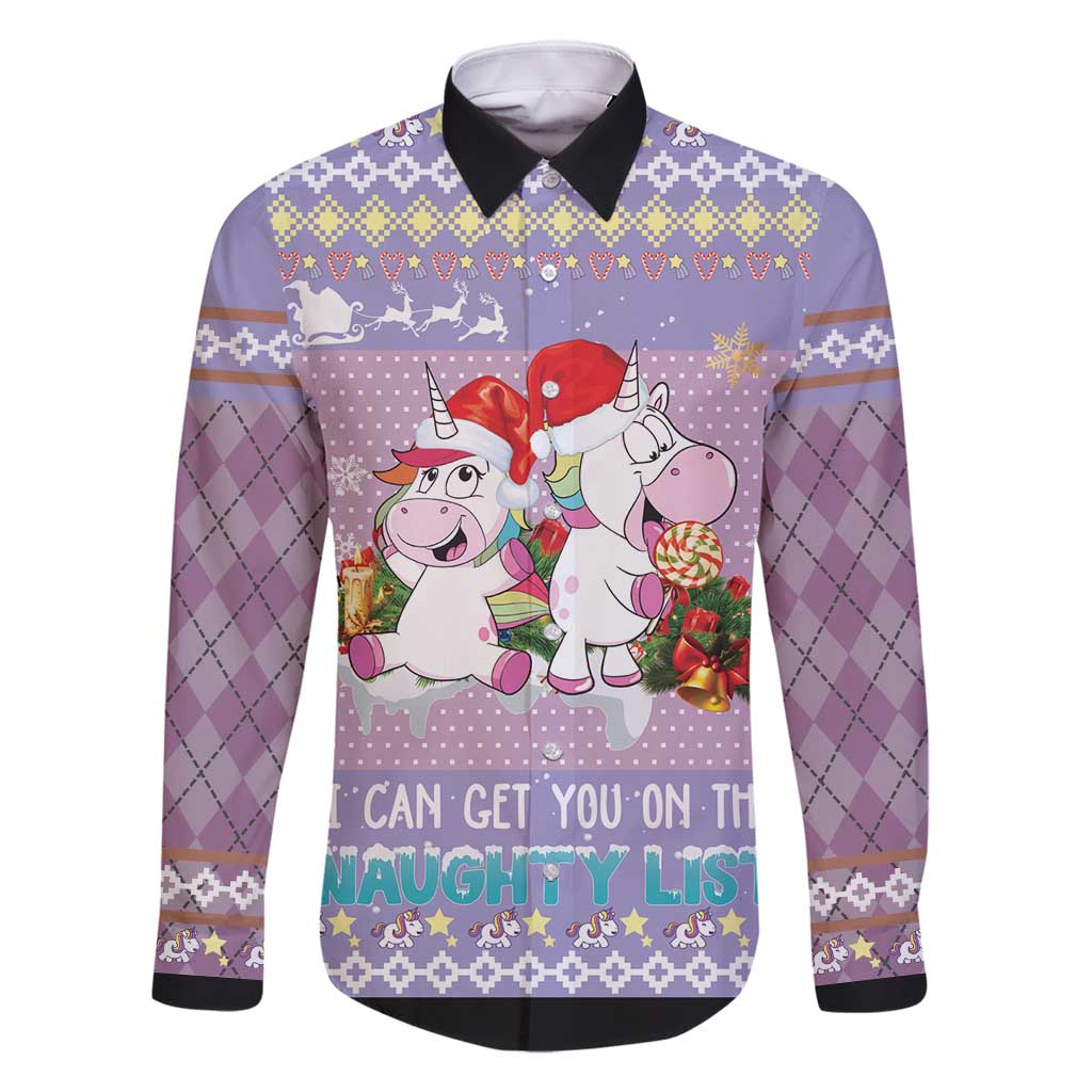 Unicorn Naughty List Family Matching Off Shoulder Short Dress and Hawaiian Shirt Christmas Funny - Wonder Print Shop