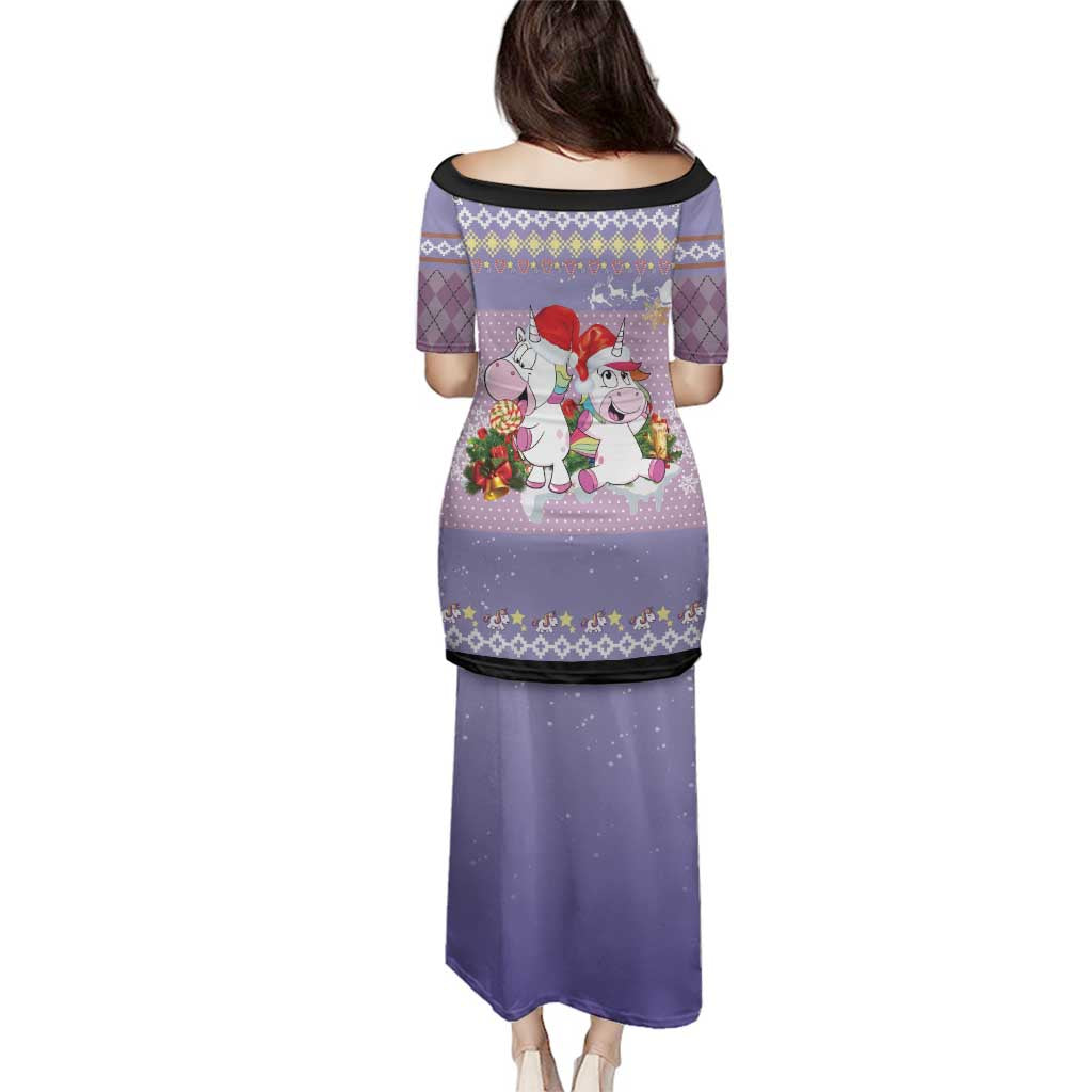 Unicorn Naughty List Family Matching Puletasi and Hawaiian Shirt Christmas Funny - Wonder Print Shop