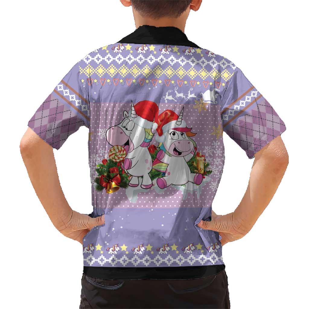 Unicorn Naughty List Family Matching Short Sleeve Bodycon Dress and Hawaiian Shirt Christmas Funny - Wonder Print Shop
