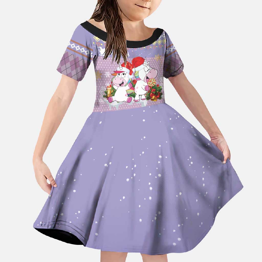 Unicorn Naughty List Family Matching Short Sleeve Bodycon Dress and Hawaiian Shirt Christmas Funny - Wonder Print Shop