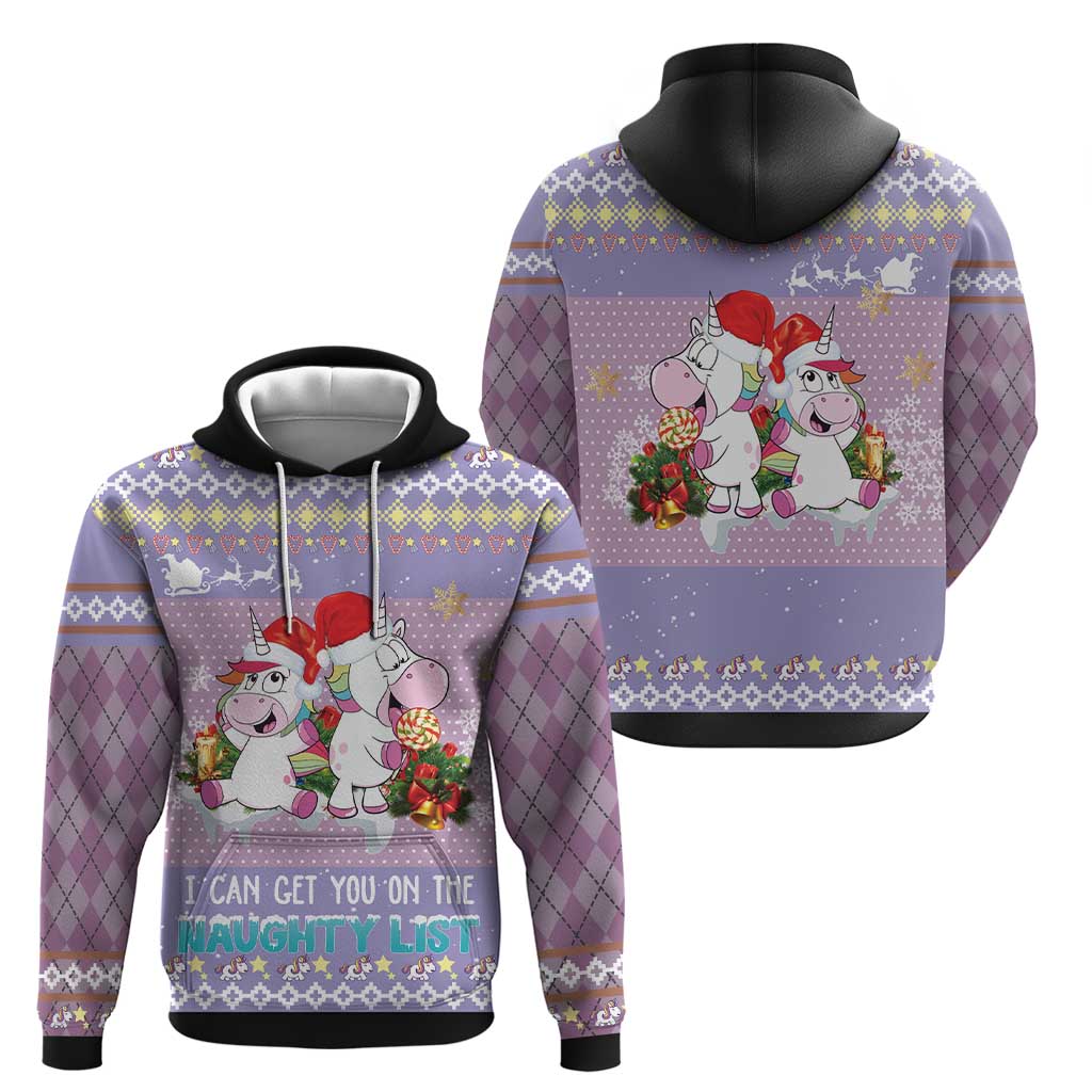 Unicorn Naughty List Hoodie Christmas Funny - Wonder Print Shop
