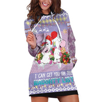 Unicorn Naughty List Hoodie Dress Christmas Funny - Wonder Print Shop
