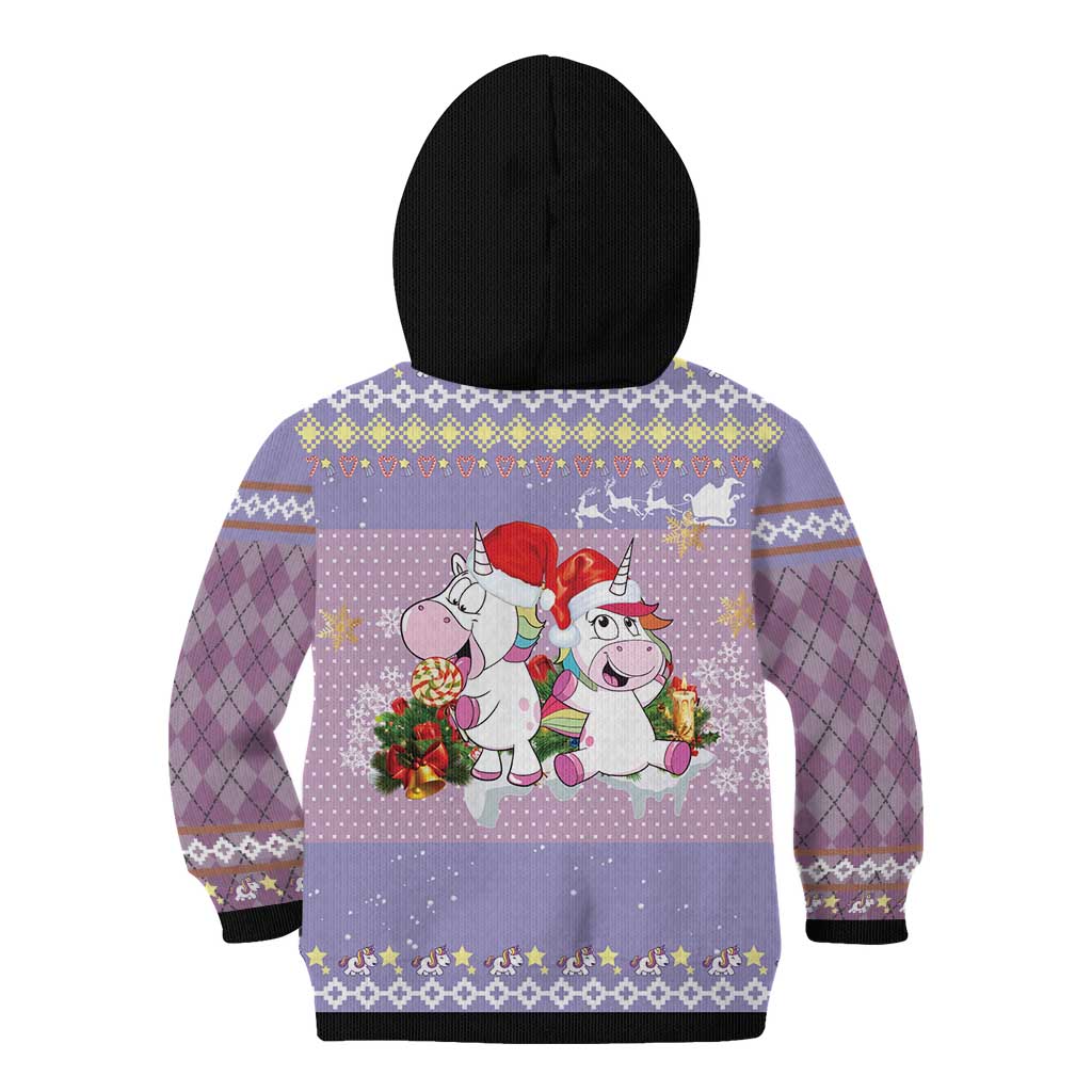 Unicorn Naughty List Kid Hoodie Christmas Funny - Wonder Print Shop