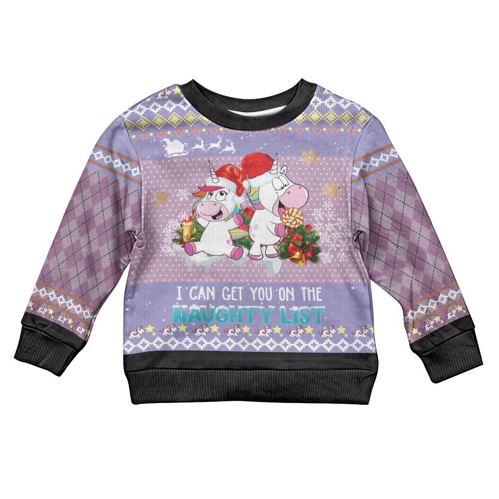 Unicorn Naughty List Kid Ugly Christmas Sweater Christmas Funny - Wonder Print Shop