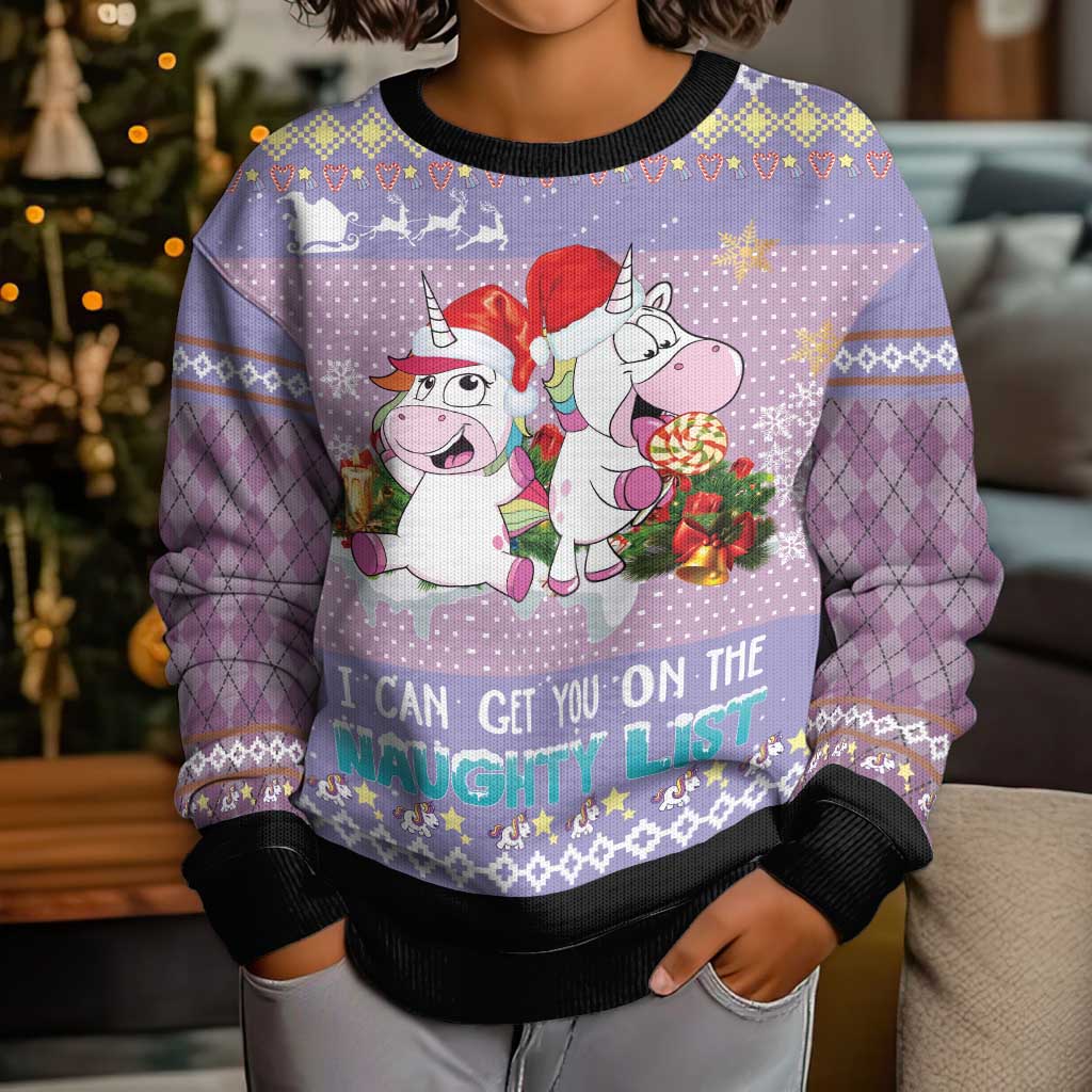 Unicorn Naughty List Kid Ugly Christmas Sweater Christmas Funny - Wonder Print Shop