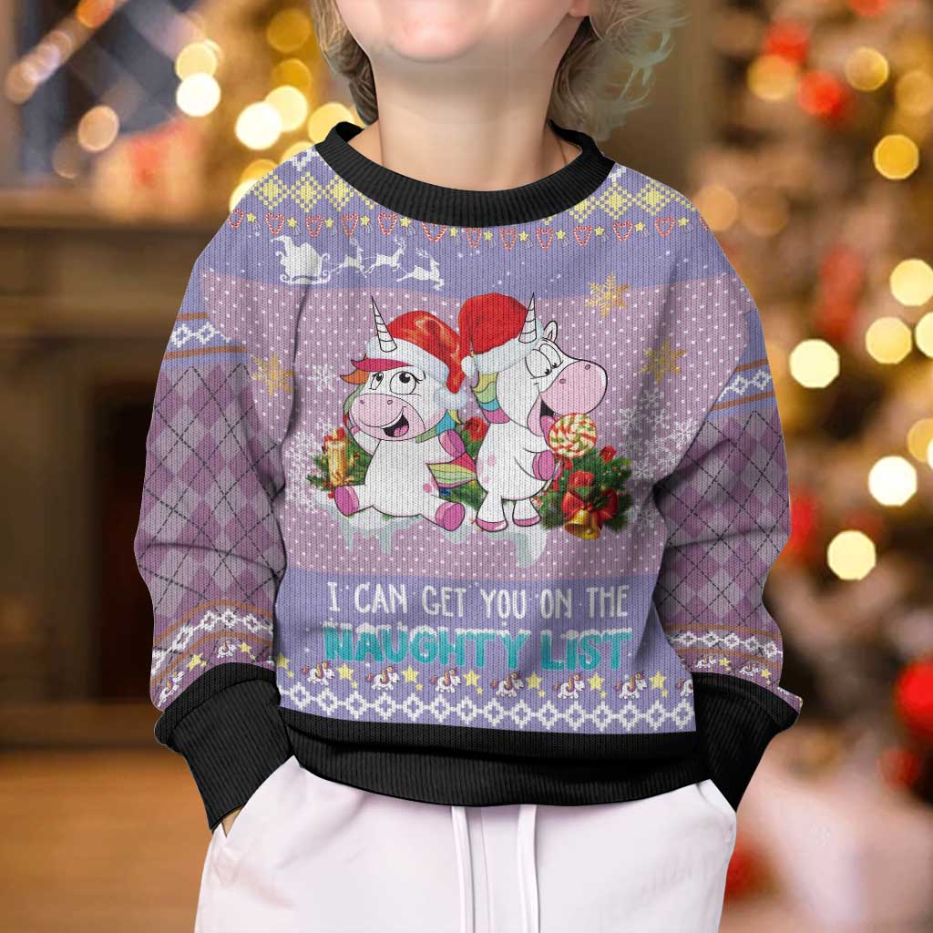 Unicorn Naughty List Kid Ugly Christmas Sweater Christmas Funny - Wonder Print Shop