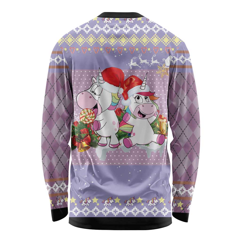 Unicorn Naughty List Long Sleeve Shirt Christmas Funny - Wonder Print Shop