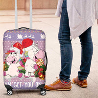Unicorn Naughty List Luggage Cover Christmas Funny - Wonder Print Shop