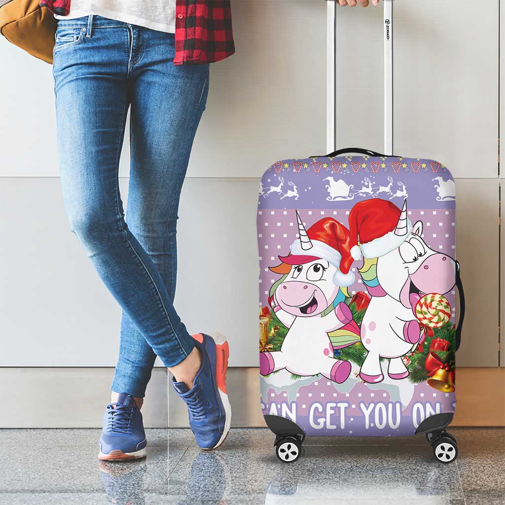 Unicorn Naughty List Luggage Cover Christmas Funny - Wonder Print Shop