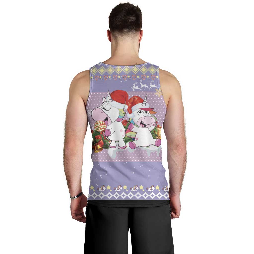 Unicorn Naughty List Men Tank Top Christmas Funny - Wonder Print Shop