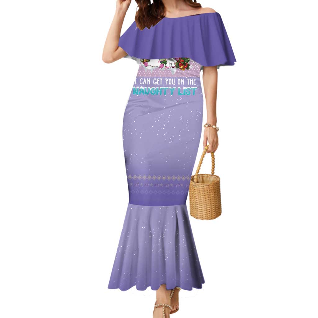 Unicorn Naughty List Mermaid Dress Christmas Funny - Wonder Print Shop