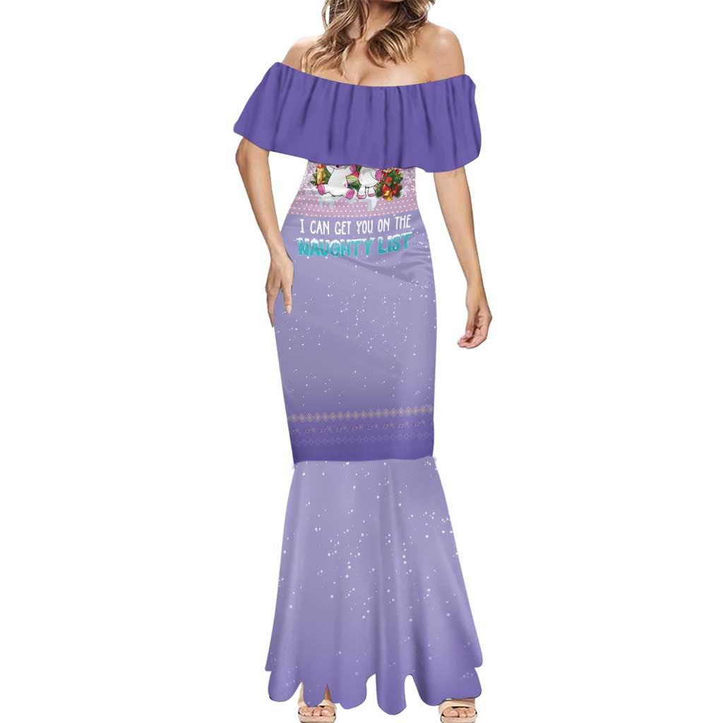 Unicorn Naughty List Mermaid Dress Christmas Funny - Wonder Print Shop