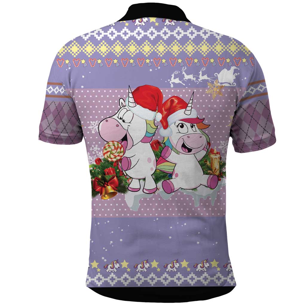 Unicorn Naughty List Polo Shirt Christmas Funny - Wonder Print Shop