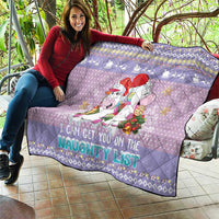 Unicorn Naughty List Quilt Christmas Funny - Wonder Print Shop