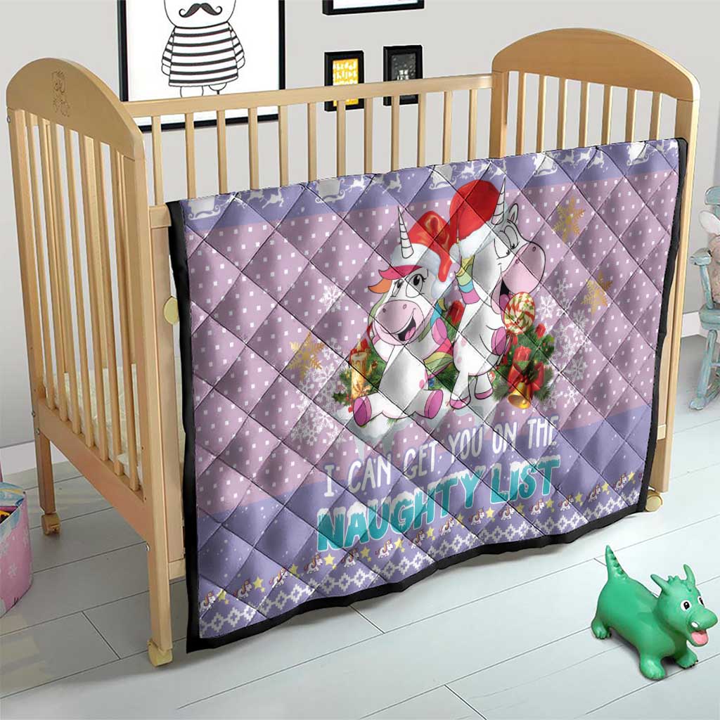 Unicorn Naughty List Quilt Christmas Funny - Wonder Print Shop