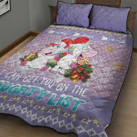 Unicorn Naughty List Quilt Bed Set Christmas Funny - Wonder Print Shop