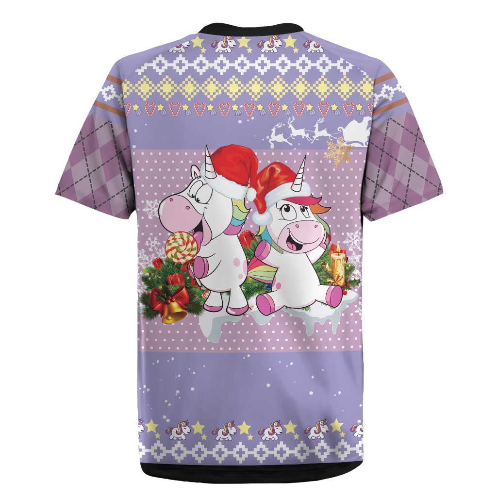 Unicorn Naughty List Rugby Jersey Christmas Funny - Wonder Print Shop