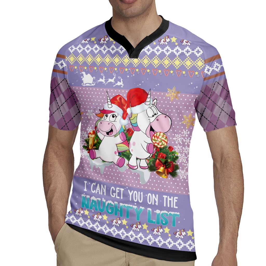 Unicorn Naughty List Rugby Jersey Christmas Funny - Wonder Print Shop