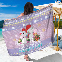 Unicorn Naughty List Sarong Christmas Funny - Wonder Print Shop
