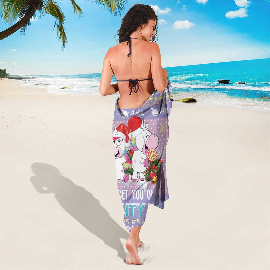 Unicorn Naughty List Sarong Christmas Funny - Wonder Print Shop