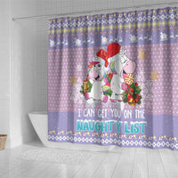 Unicorn Naughty List Shower Curtain Christmas Funny