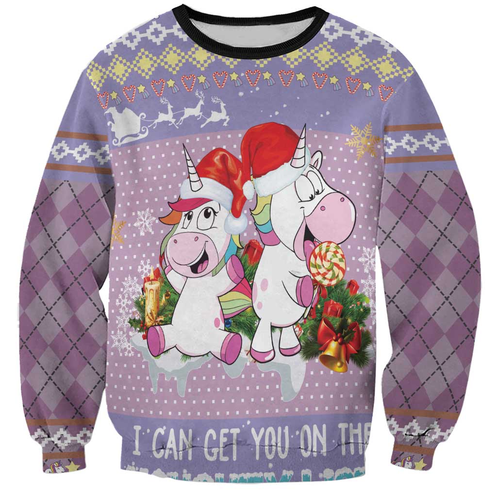 Unicorn Naughty List Sweatshirt Christmas Funny - Wonder Print Shop