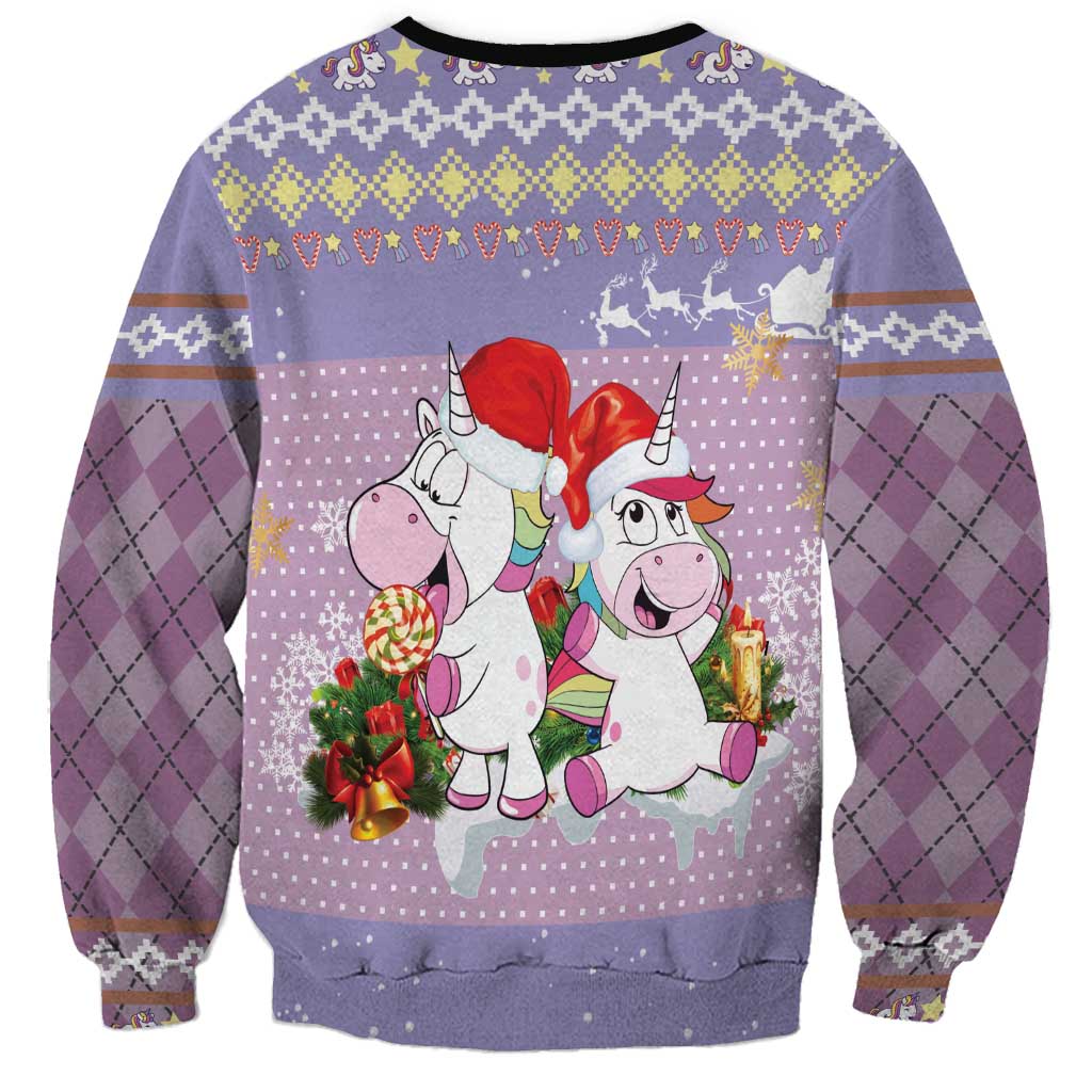 Unicorn Naughty List Sweatshirt Christmas Funny - Wonder Print Shop