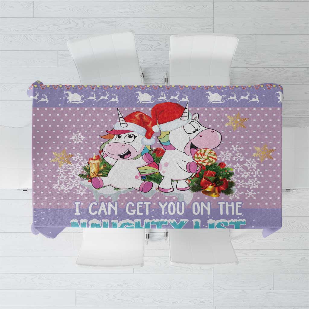 Unicorn Naughty List Tablecloth Christmas Funny - Wonder Print Shop