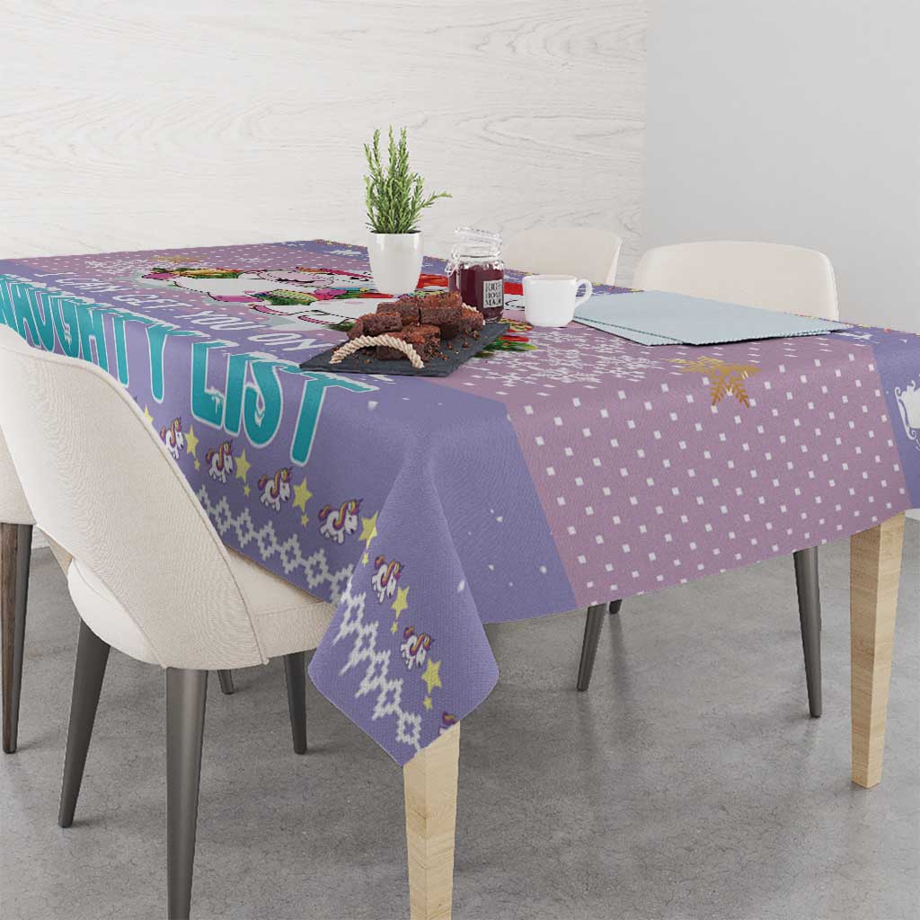 Unicorn Naughty List Tablecloth Christmas Funny - Wonder Print Shop