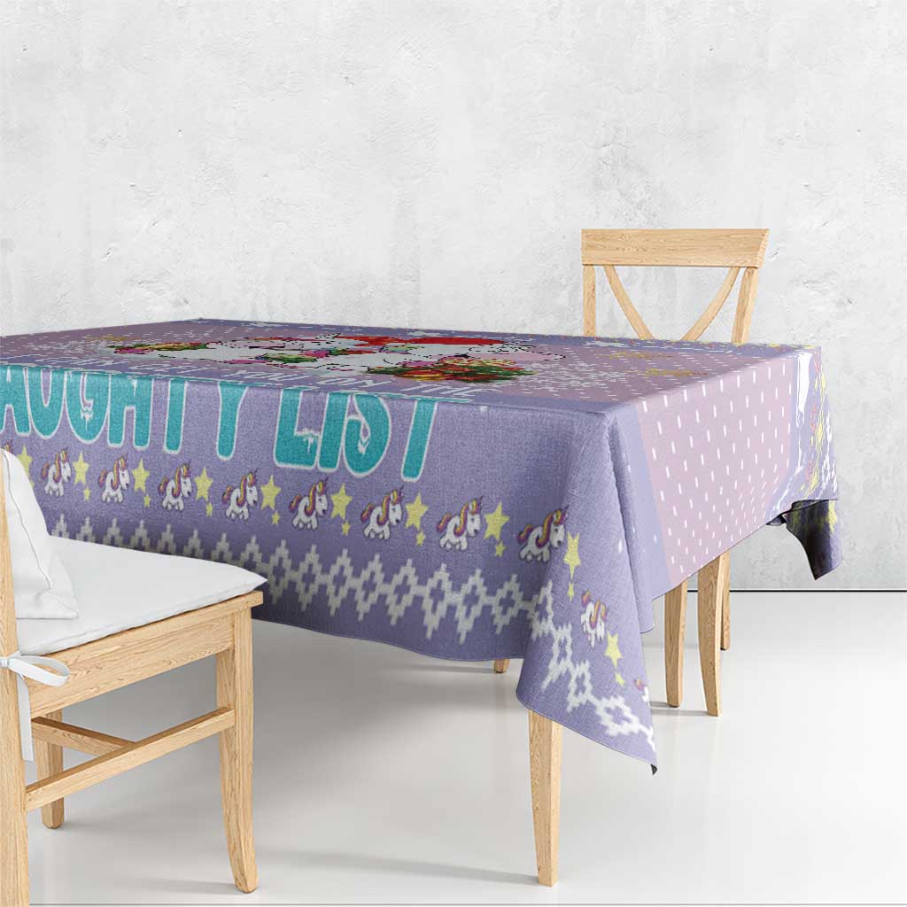 Unicorn Naughty List Tablecloth Christmas Funny - Wonder Print Shop