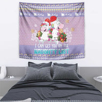 Unicorn Naughty List Tapestry Christmas Funny - Wonder Print Shop