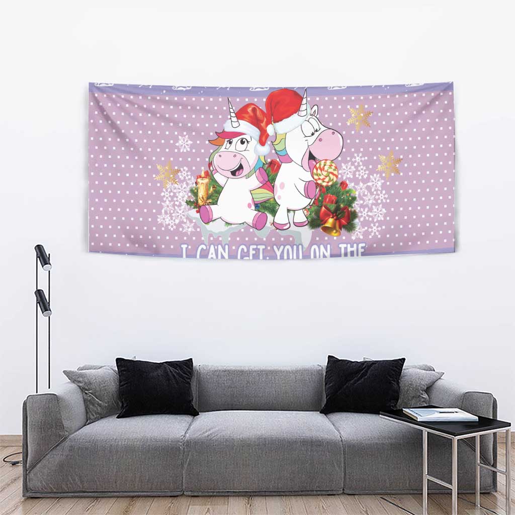 Unicorn Naughty List Tapestry Christmas Funny - Wonder Print Shop