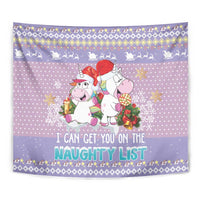 Unicorn Naughty List Tapestry Christmas Funny - Wonder Print Shop
